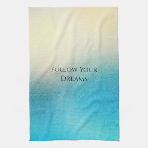 Turquoise Chic White Aqua Blue  Kitchen Towel