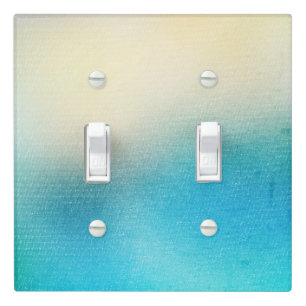 Turquoise Chic White Aqua Blue Light Switch Cover