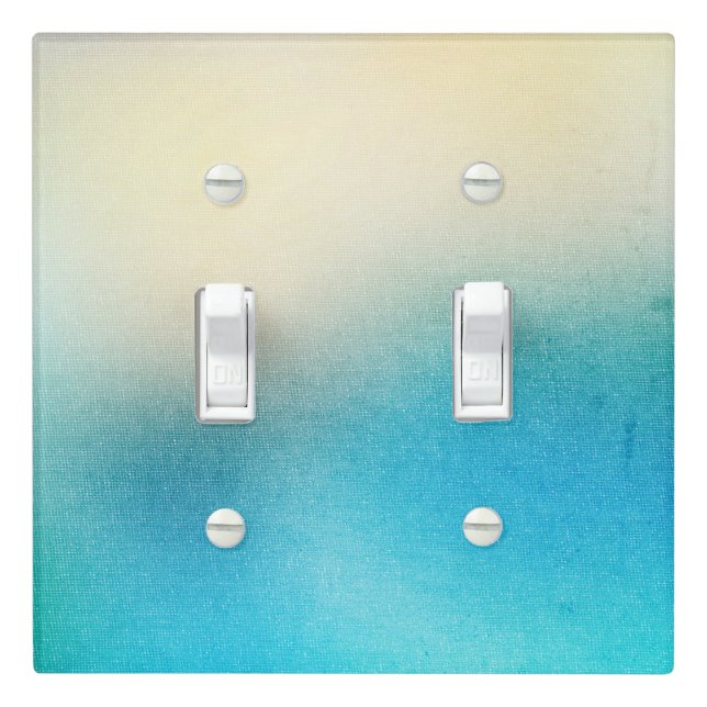 Turquoise Chic White Aqua Blue  Light Switch Cover (In Situ)