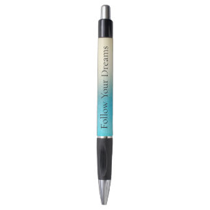 Turquoise Chic White Aqua Blue Pen