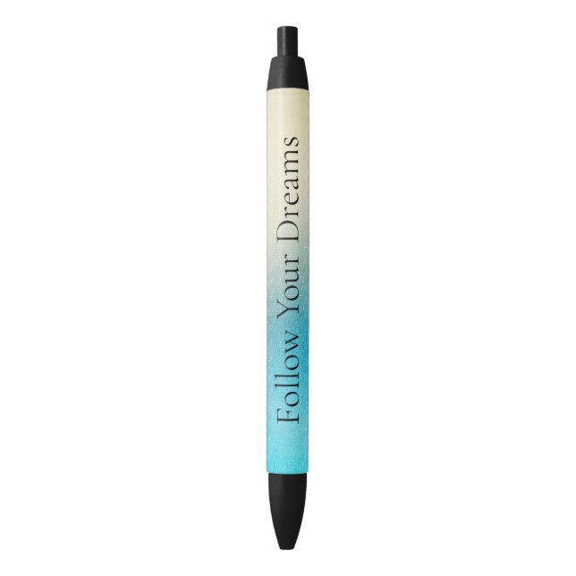 Turquoise Chic White Aqua Blue  Pen (Front Vertical)