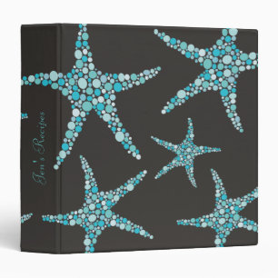 Turquoise Chocolate Starfish Seafood Recipe Binder