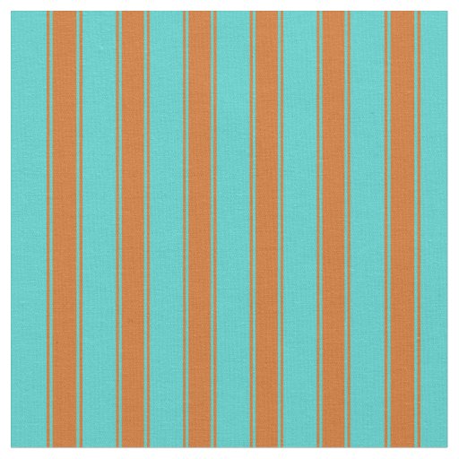 Turquoise & Chocolate Striped/Lined Pattern Fabric