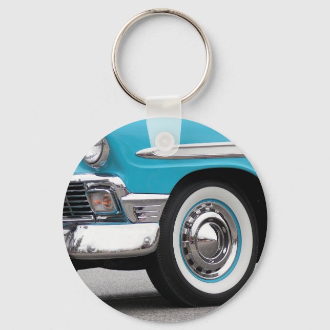 Turquoise Classic Car Keychain (Front)