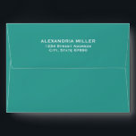 Turquoise Classic Type Back Flap Return Address Envelope<br><div class="desc">Simple Turquoise Envelope White Classic Block Typography Name Return Address Back Flap. Customize your envelopes with your name and return address.</div>