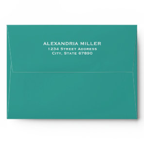 Turquoise Classic Type Back Flap Return Address Envelope