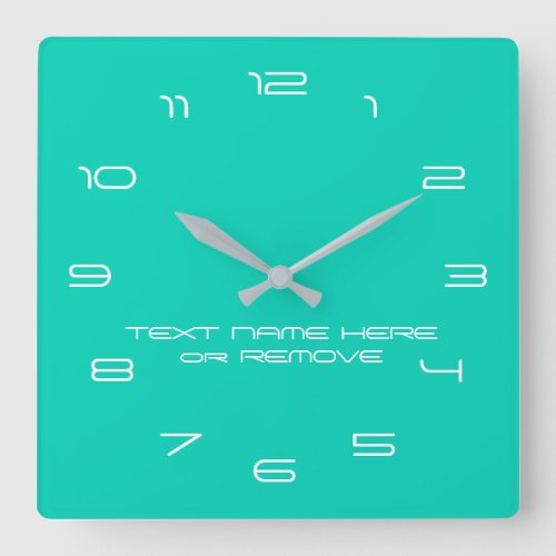 Turquoise Clock with Your Text Numbers Font Colors