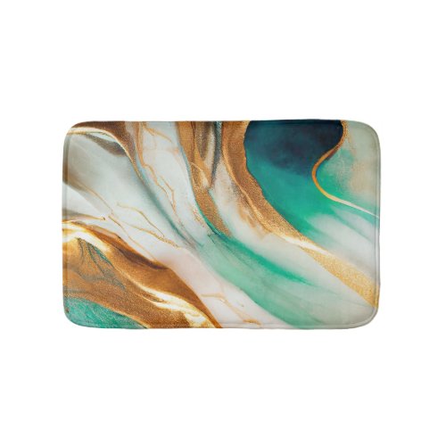 Turquoise Coast Abstract Flowing Art Bath Mat