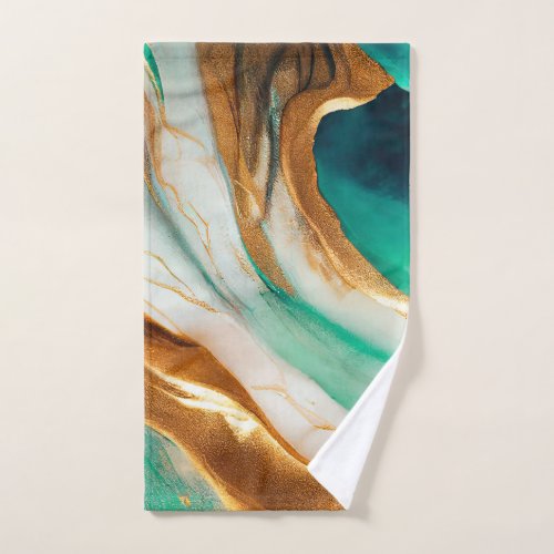 Turquoise Coast Abstract Flowing Art Bath Towel Set