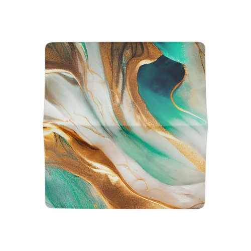 Turquoise Coast Abstract Flowing Art Checkbook Cover