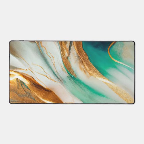 Turquoise Coast Abstract Flowing Art Desk Mat