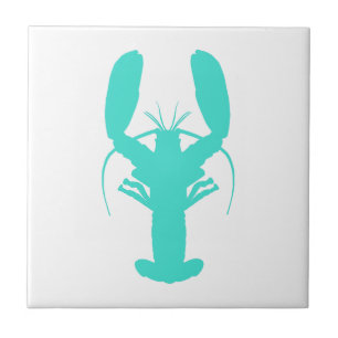 Turquoise Coastal Lobster Ceramic Tile