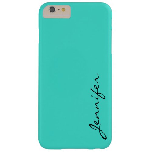Turquoise color background barely there iPhone 6 plus case