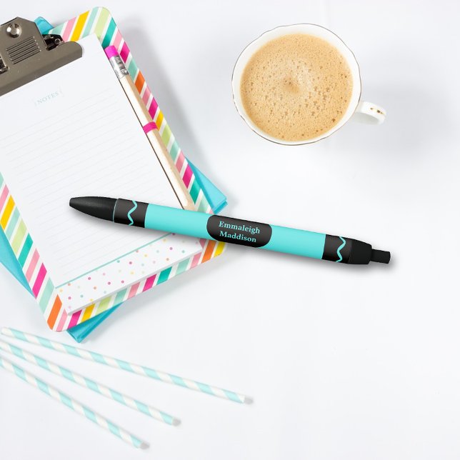 Turquoise Color Crayon Wrap Monogram Pen (Creator Uploaded)