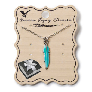 Turquoise Color Feather Necklace 1