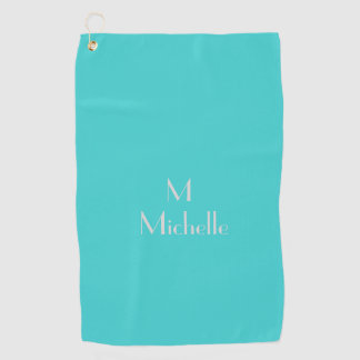 Turquoise color golf towel