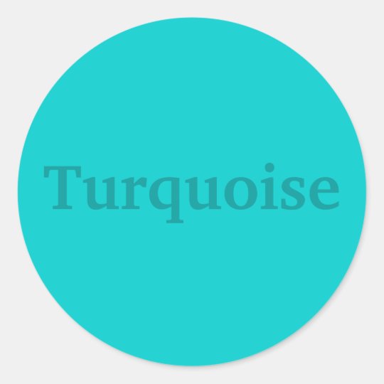 Turquoise Color Word On Light Teal Stickers Zazzle Com