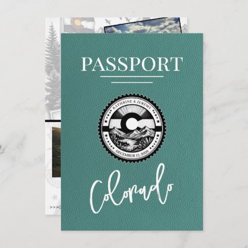Turquoise Colorado Passport Save The Date