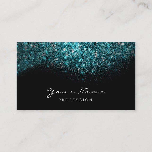 Turquoise Confetti Makeup Artist Lashes Extension Business Card (Front)