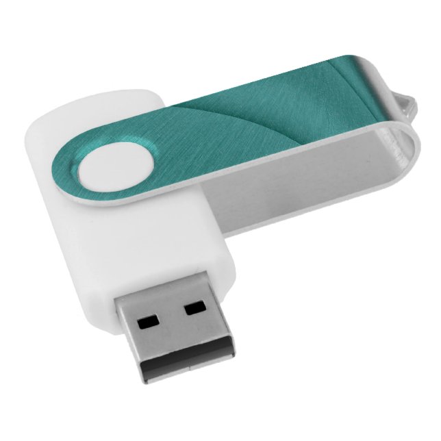 Turquoise Contour Flash Drive (Angled)