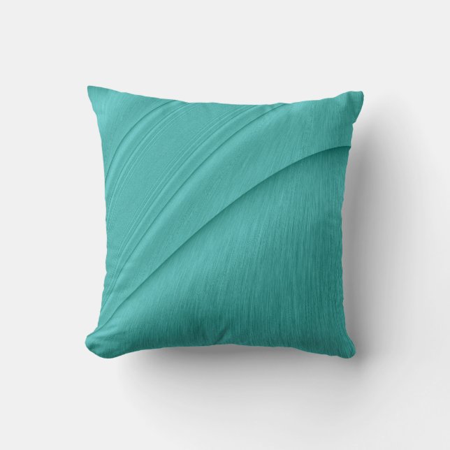 Turquoise Contour Throw Pillow (Front)