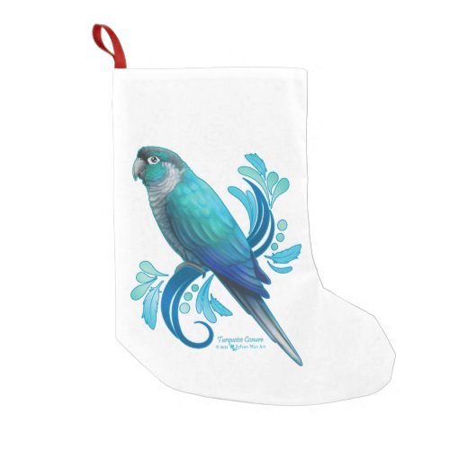 Turquoise Conure Small Christmas Stocking