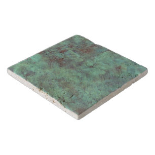 Turquoise Copper Textured Grunge Trivet