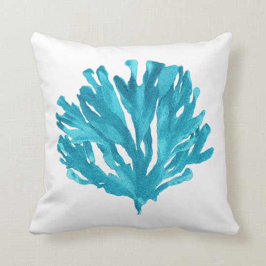 Turquoise Coral Pillow | Zazzle.com