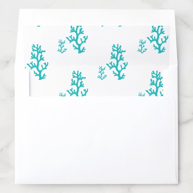 Turquoise Coral Reef Envelope Liner (In Envelope)
