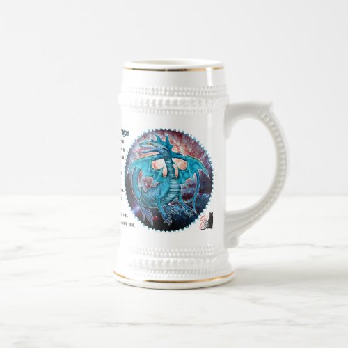 Turquoise Cosmic Dragon Beer Stein