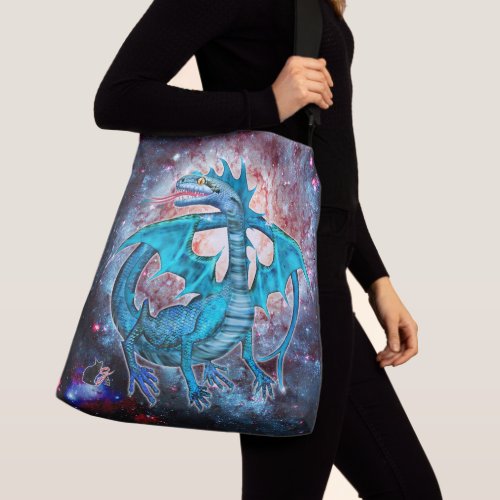 Turquoise Cosmic Dragon Crossbody Bag