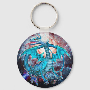 Turquoise Cosmic Dragon  Keychain