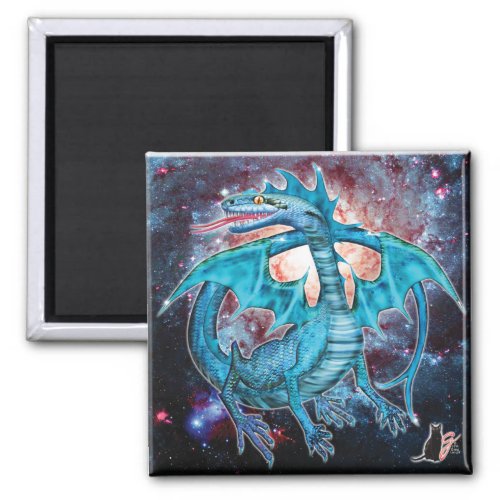 Turquoise Cosmic Dragon Magnet