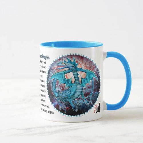 Turquoise Cosmic Dragon Mug