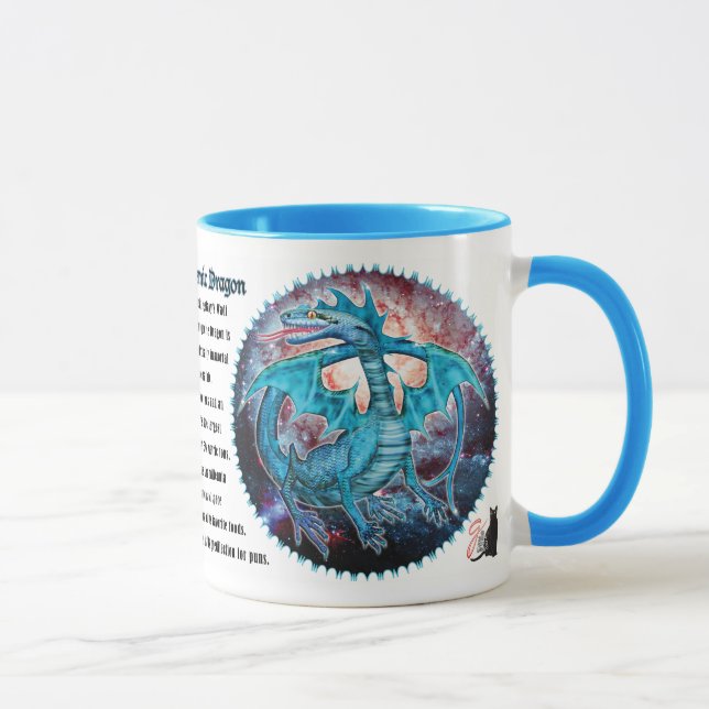 Turquoise Cosmic Dragon Mug (Right)