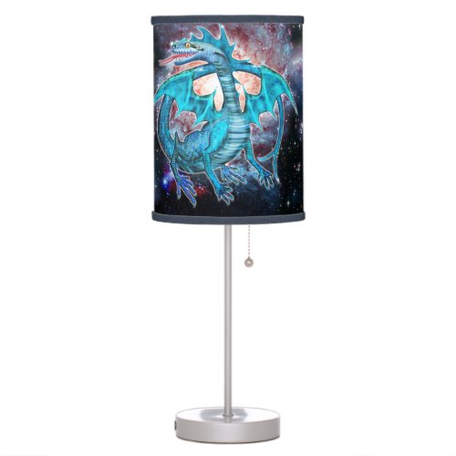 Turquoise Cosmic Dragon Table Lamp