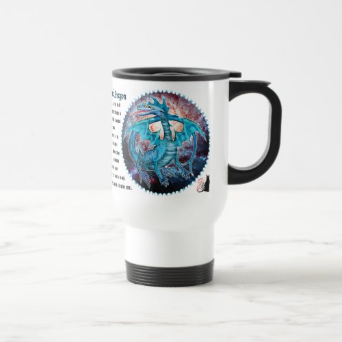Turquoise Cosmic Dragon Travel Mug