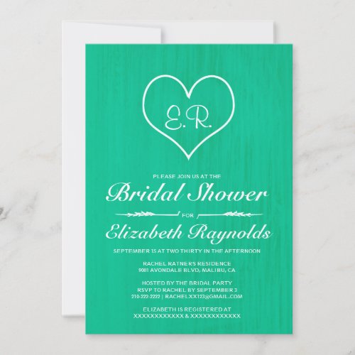 Turquoise Country Bridal Shower Invitations