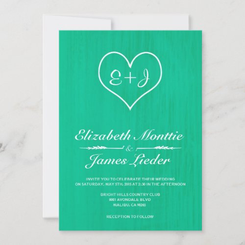 Turquoise Country Wedding Invitations