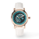 Turquoise Cowgirl Floral Tooled Leather Horse Head Watch at Zazzle