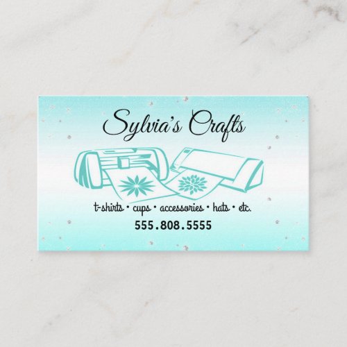 Turquoise Crafting Vinyl Business Card