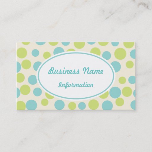 Customizable Turquoise Cream Business Card