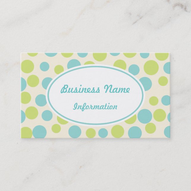 Turquoise Cream Business Card (Front)