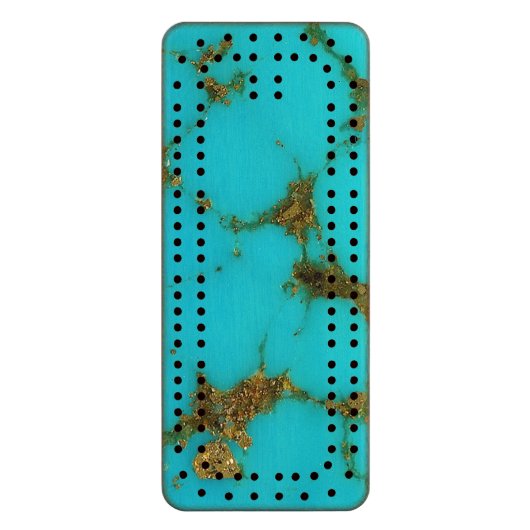 "Turquoise Cribbage Board" (Front Vertical)