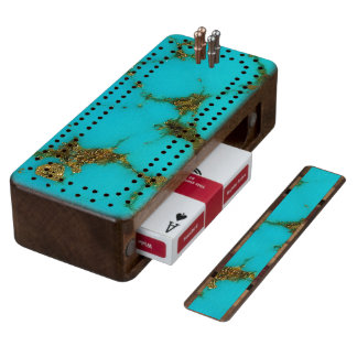 "Turquoise Cribbage Board"