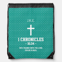 Turquoise Crosses Pattern Bible Verse Christian