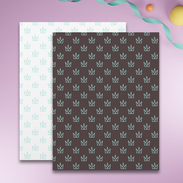 Turquoise Crown Patterned Scrapbook Paper (Creator Uploaded)
