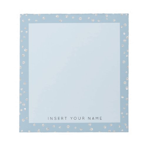 Turquoise Crystal Confetti Notepad 55 x 6