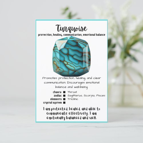 Turquoise Crystal Meaning Card