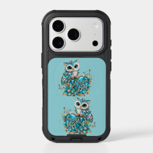 Turquoise Crystal Owl Dream Big Luxury Design iPhone 17 Pro Case
